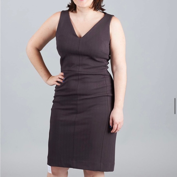 M.M.LaFleur Rachel Dress in Chevron Stripe Fig - Picture 1 of 6